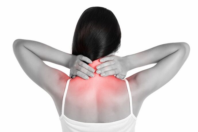 Neck pain with osteochondrosis. 